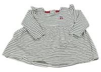 Bílo-černé pruhované šaty s třešničkami Primark