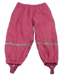 Tmavorůžové nepromokavé podšité kalhoty s reflexními pruhy Lupilu 