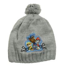 Šedá pletená čepice s pejsky - Tlapková patrola 