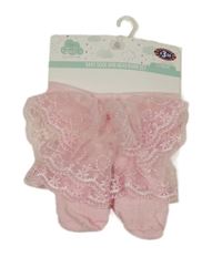 Nové - 2set - Světlerůžové ponožky se síťovinou + čelenka 