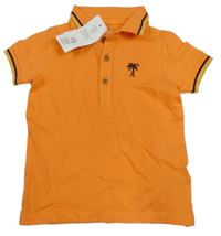 Nové - Oranžové polo tričko s palmou F&F