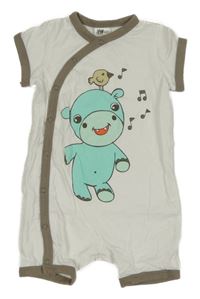 Bílo-hnědý letní overal s příšerkou H&M