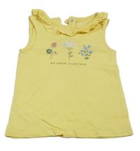 Žlutý top s kytičkami a volánky C&A