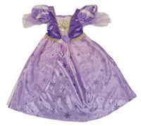 Kostým - Fialovo-růžové saténovo/síťované šaty - Locika Disney