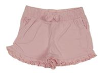 Světlerůžové bavlněné kraťasy s mašlí Prénatal
