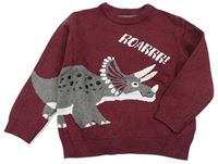 Mahagonový svetr s dinosaurem Nutmeg
