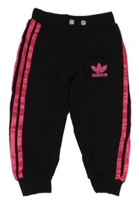 Černo-tmavorůžové tepláky Adidas