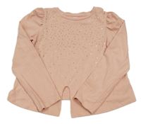 Světlerůžové crop triko s flitry Next