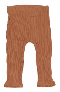 Karamelové žebrované turecké legíny s krajkou George
