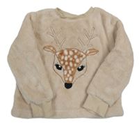 Pudrová plyšová mikina se zvířátkem Matalan