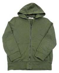 Khaki propínací mikina s kapucí C&A