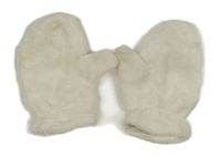 Smetanové chlupaté palcové rukavice C&A