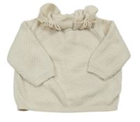 Smetanový vzorovaný svetr s volánkem C&A