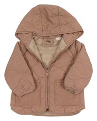 Starorůžová prošívaná šusťáková zateplení bunda ZARA