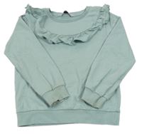 Olivovošedá mikina s volánkem everyday