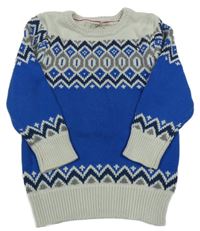 Modro-světlemátový svetr se vzorem H&M
