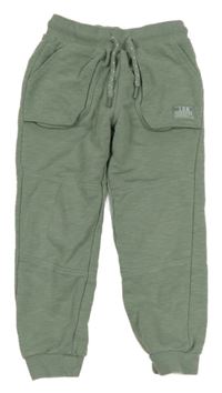 Khaki melírované tepláky s nášivkou Topolino