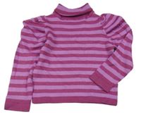 Vínovo-fialový pruhovaný svetrový rolák Topolino