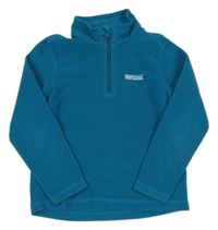 Modrozelená fleecová funkční mikina s logem MOUNTAIN WAREHOUSE