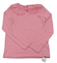 Nové - růžové triko s límečkem s madeirou St. Bernard