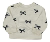 Bílá mikina s mašličkami SHEIN