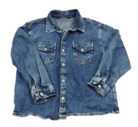 Modrá šisovaná riflová košilová bunda LC WaIKIKI