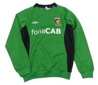 Tmavozeleno-černá fotbalová mikina se znakem UMBRO