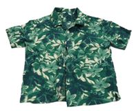 Tmavozelená květovaná košile Uniqlo