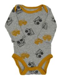 Šedo-okrové melírované body s nákladními auty carter's