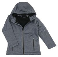 Tmavomodrá melírovaná softshellová bunda s kapucí ACTIVE TOUCH