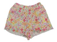 Bílo-barevné květované vzorované kraťasy PRIMARK