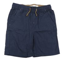 Tmavomodré PULL ON plátěné kraťasy Denim Co.