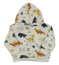 Bílá mikina s dinosaury a kapucí Cozy Pixies
