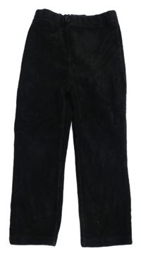 Černé žebrované sametové legíny H&M