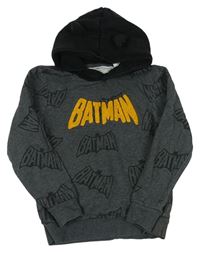 Šedo-černá mikina Batman s kapucí s oušky zn. H&M