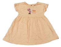 Meruňkové bavlněné šaty s Minnie Disney