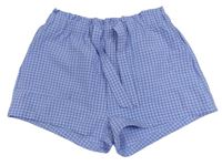 Modro-světlemodré kostkované kraťasy s páskem H&M