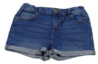 Modré teplákové riflové kraťasy Denim Co.