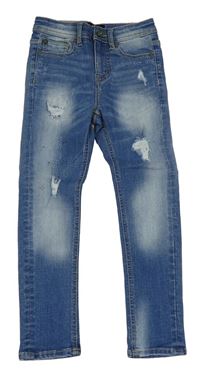 Modré skinny rifle s prošoupáním