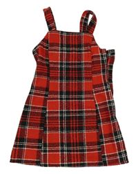 Červeno-černo-bílé kostkované šaty H&M