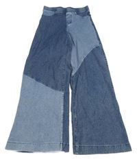 Modré wide leg tregíny H&M