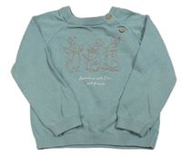 Zelenošedý svetr s králíky - Peter Rabbit Tu