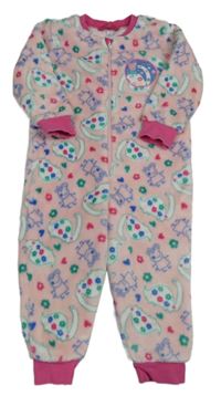 Růžový chlupatý overal s Peppou a dinosaury Mothercare