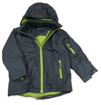 Antracitová šusťáková lyžařská funkční bunda s kapucí Crane