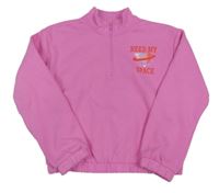 Tmavorůžová mikina se srdcem a nápisem Dunnes