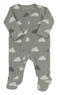 Šedý fleecový overal s mraky F&F