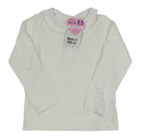 Nové - Bílé triko s límečkem Jojo Maman Bébé