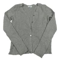 Šedý melírovaný žebrovaný propínací crop svetr Primark