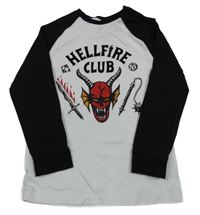 Bílo-černé triko s ďáblem - Stranger Things Primark