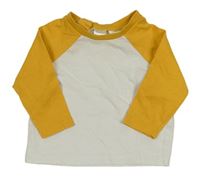 Bílo-hořčicové triko H&M